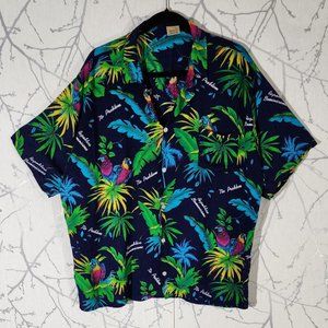 Arena Rainbow Colorful Tropical Printed 100% Cotton Button Front Camp Shirt